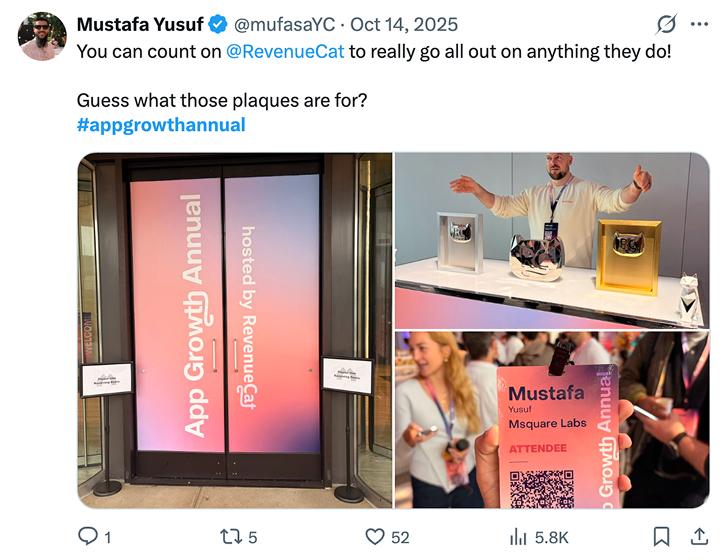 User review from @mufasaYC about App Growth Annual