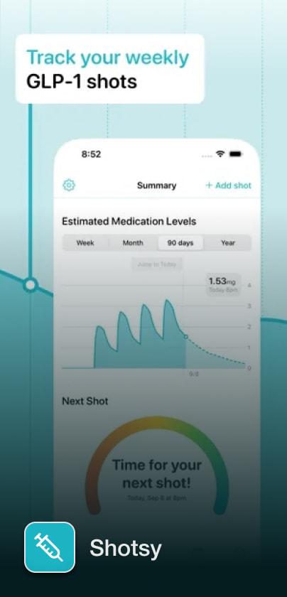 Shotsy app screen